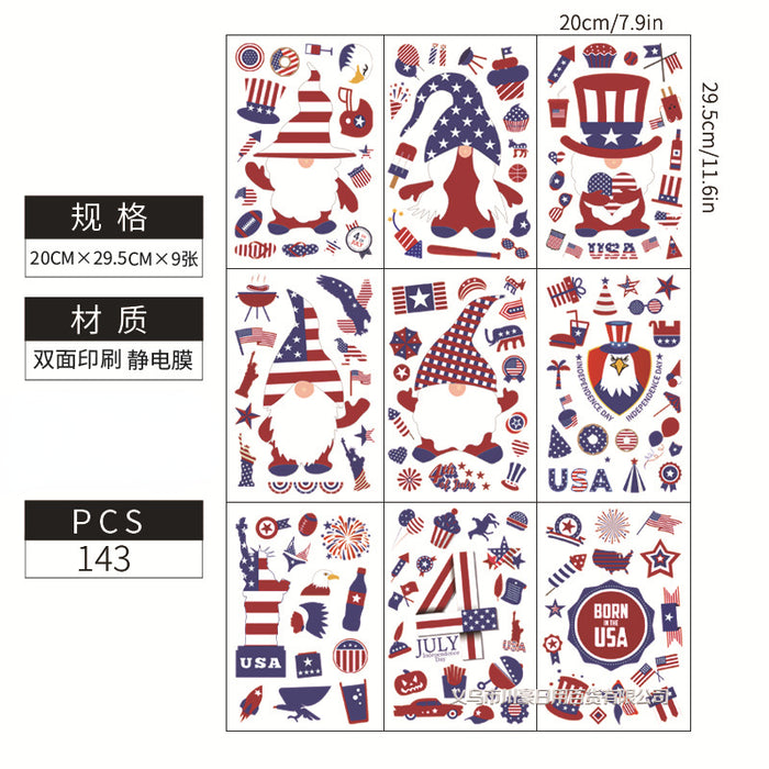 Wholesale 4th of July Independence Day PVC Window Sticker MOQ≥2 JDC-ST-JJian001