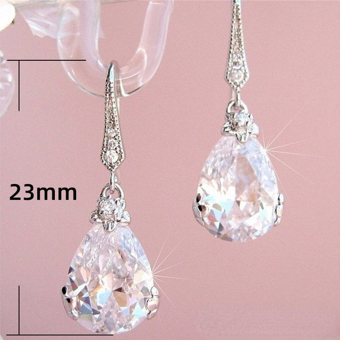 Wholesale Earrings Copper Zircon Drop Shape MOQ≥2 JDC-PREMCAOS-ES-013