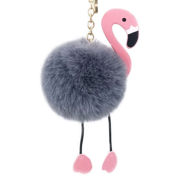 Jewelry WholesaleWholesale imitation Rex rabbit hair Flamingo key chain MOQ ≥ 10 JDC-KC-YZ006 Keychains 永泽 %variant_option1% %variant_option2% %variant_option3%  Factory Price JoyasDeChina Joyas De China