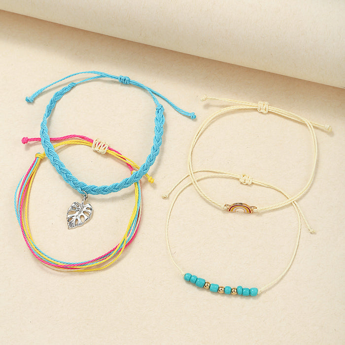 Wholesale Bracelet Combination Boho Wax Thread Braided Wave Bracelet Set JDC-BT-ZengZ021