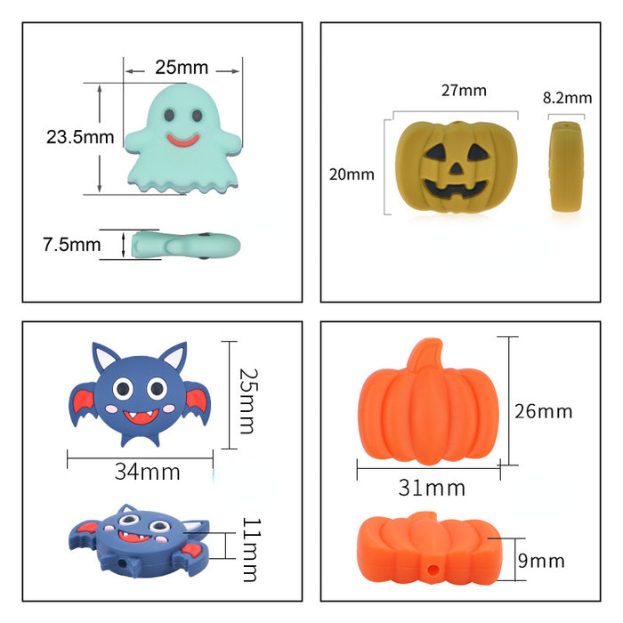 Wholesale DIY Maternity Supplies Silicone Beads Halloween Pumpkin Loose Beads DIY Teeth MOQ≥2 JDC-DIY-YueX001