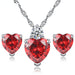 Jewelry WholesaleWholesale garnet red zircon Crystal Necklace earring set JDC-NE-MiMeng025 Necklaces 米萌 %variant_option1% %variant_option2% %variant_option3%  Factory Price JoyasDeChina Joyas De China