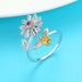 Jewelry WholesaleWholesale Bee Daisy Zircon Electroplated Copper Ring JDC-RS-MiMeng044 Rings 米萌 %variant_option1% %variant_option2% %variant_option3%  Factory Price JoyasDeChina Joyas De China