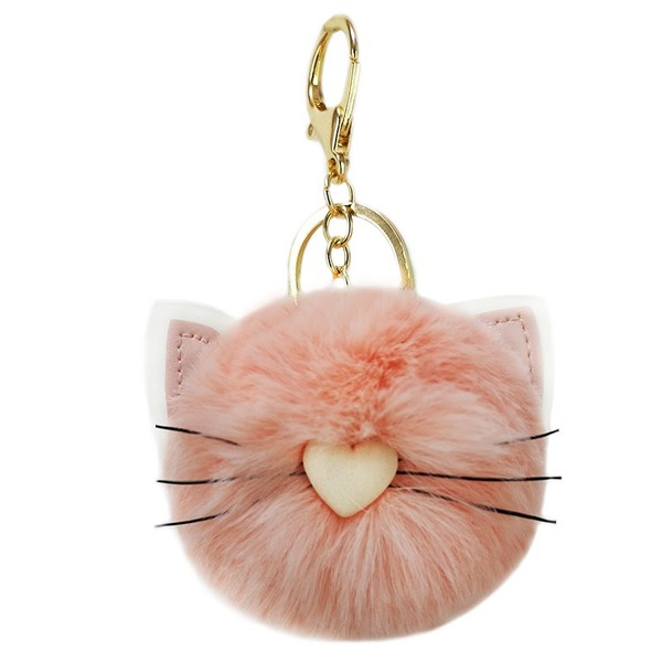 Jewelry WholesaleWholesale rex rabbit fur cat keychain MOQ≥10 JDC-KC-YZ012 Keychains 永泽 %variant_option1% %variant_option2% %variant_option3%  Factory Price JoyasDeChina Joyas De China