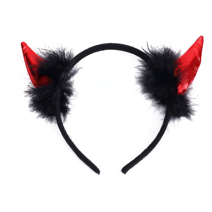 Wholesale Halloween Decoration Props Devil Horn Headband Sequins MOQ≥2 JDC-HD-ShengX001