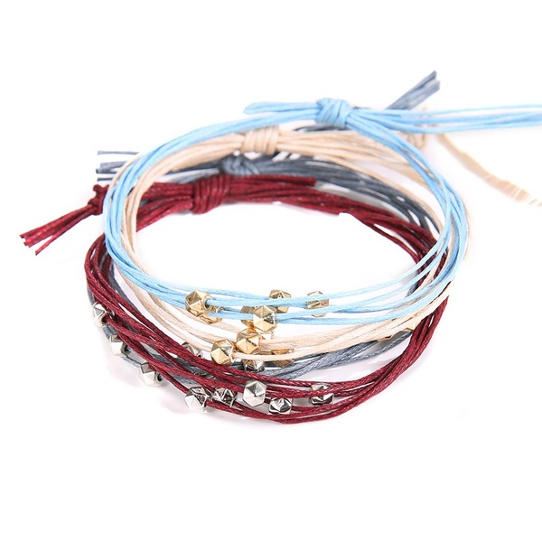 Jewelry WholesaleWholesale cotton rope Beaded multicolor Bracelet JDC-BT-DaiR010 Bracelet 黛仁 %variant_option1% %variant_option2% %variant_option3%  Factory Price JoyasDeChina Joyas De China