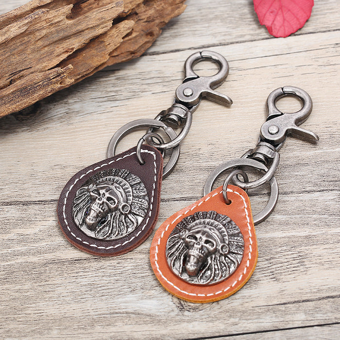 Jewelry WholesaleWholesale Vintage Leather Alloy Keychain JDC-KC-PK005 Keychains 庞克 %variant_option1% %variant_option2% %variant_option3%  Factory Price JoyasDeChina Joyas De China