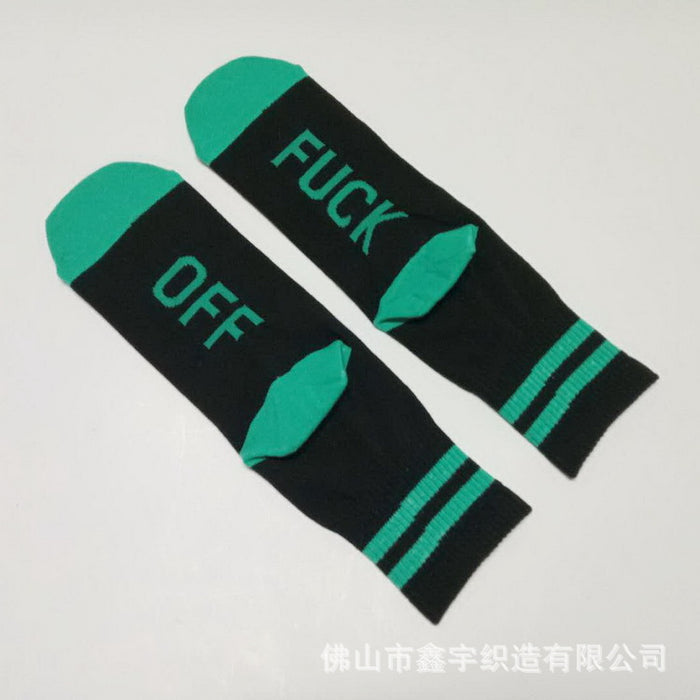 Wholesale Cotton Socks Jacquard English Letter Socks MOQ≥2 JDC-SK-XinYu002