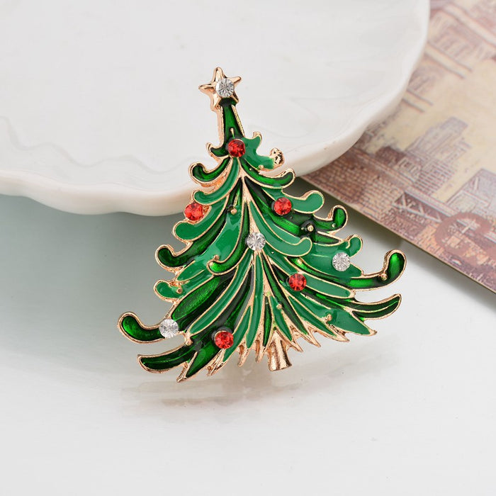 Wholesale Brooch Metal Christmas Wreath Santa Shoes JDC-BC-MDD003