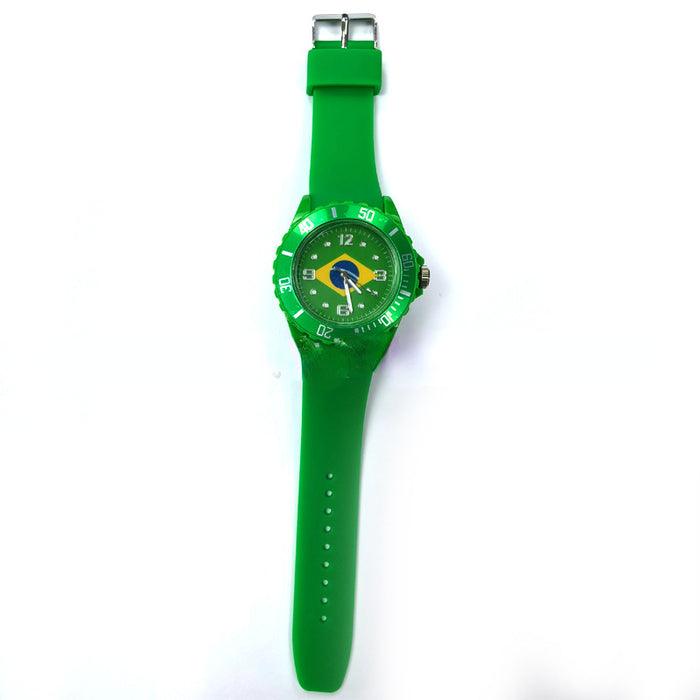 Wholesale Qatar World Cup Flag Sports Silicone Watch MOQ≥2 JDC-WH-DingChe002