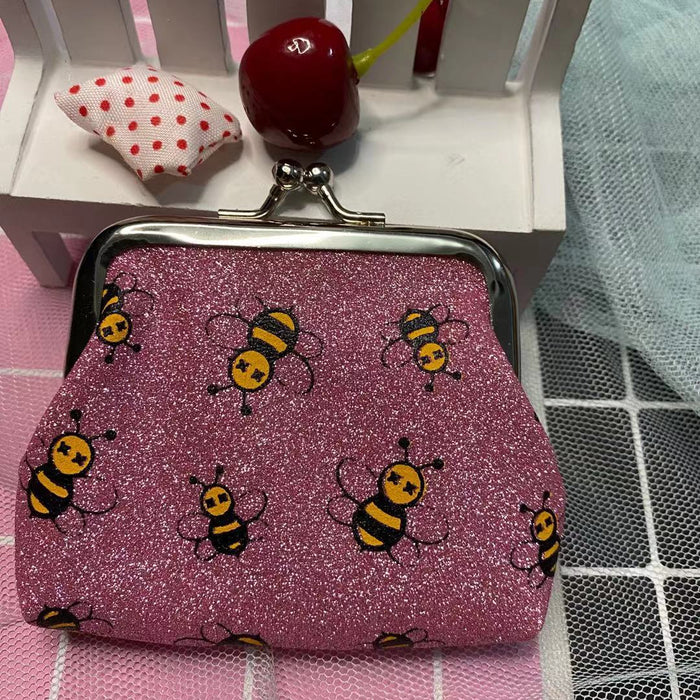 Wholesale Wallet PU Little Bee Children's Iron Buckle Coin Purse MOQ≥3 JDC-WT-Hongqiong004