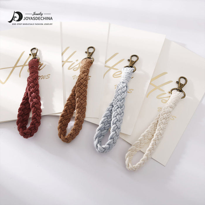 Wholesale hand woven wrist belt pastoral keychain MOQ≥2 JDC-KC-JM010