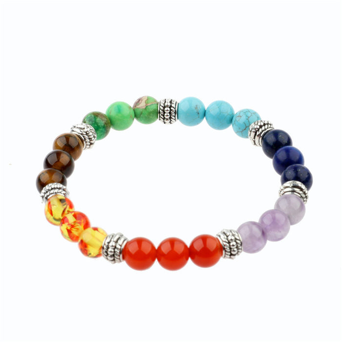 Wholesale colorful volcanic stone agate beaded beads personality temperament bracelet JDC-BT-DuoW009