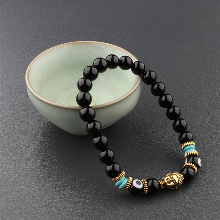 Wholesale Buddha Head Buddha Beads Power Stone Elastic Bracelet Beads JDC-BT-DuoW001