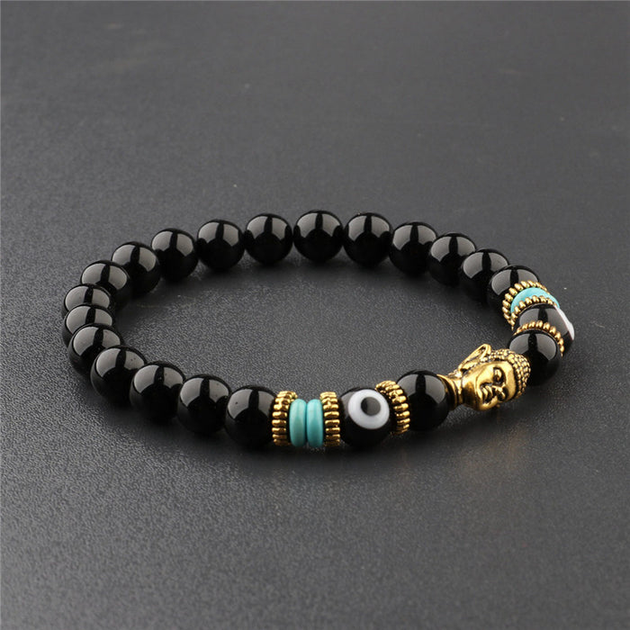 Wholesale Buddha Head Buddha Beads Power Stone Elastic Bracelet Beads JDC-BT-DuoW001