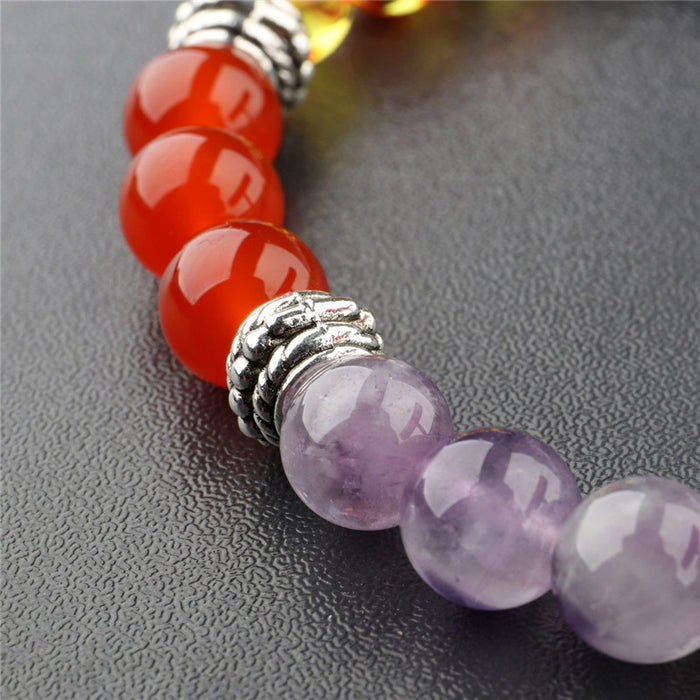 Wholesale colorful volcanic stone agate beaded beads personality temperament bracelet JDC-BT-DuoW009