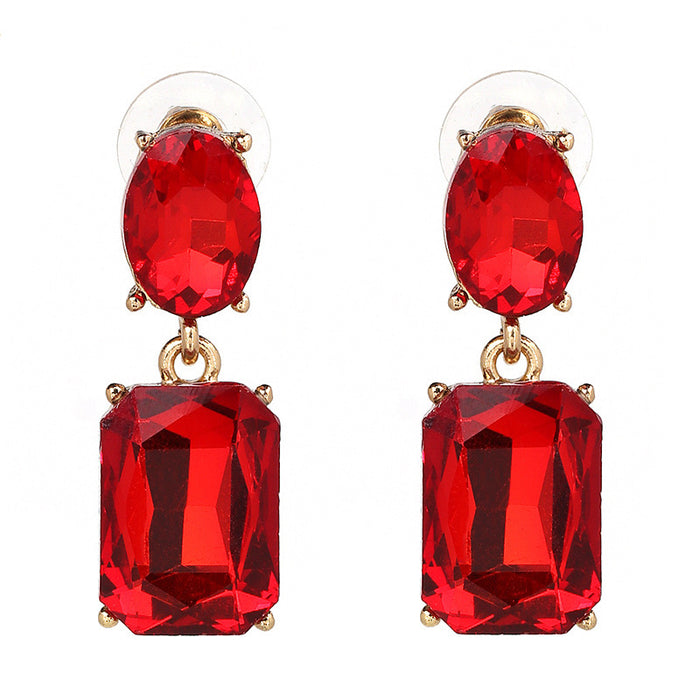 Wholesale alloy glass diamond earrings JDC-ES-jr038