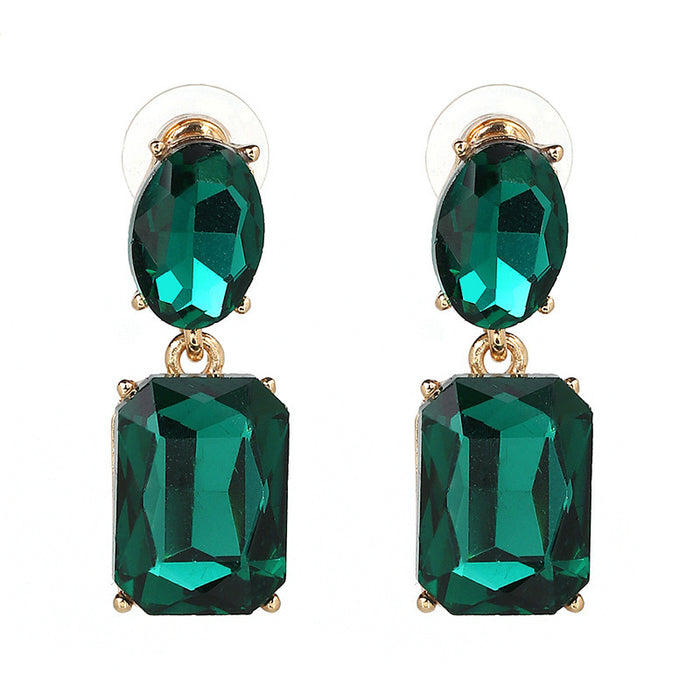 Wholesale alloy glass diamond earrings JDC-ES-jr038