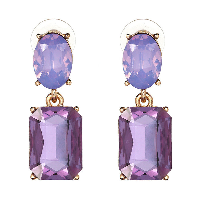 Wholesale alloy glass diamond earrings JDC-ES-jr038