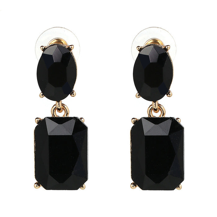 Wholesale alloy glass diamond earrings JDC-ES-jr038