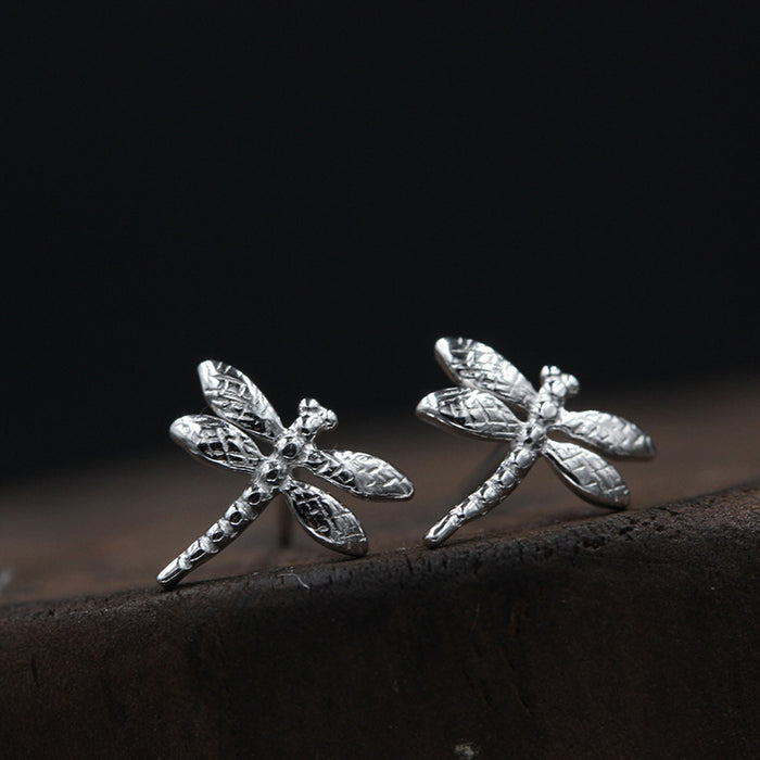 Wholesale Earrings Silver Cute Dragonfly Stud Earrings JDC-ES-Congz032