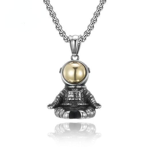 Jewelry WholesaleWholesale Astronaut Sit Down Fun Titanium Steel Pendant Necklace JDC-NE-QianF009 Necklaces 千风 %variant_option1% %variant_option2% %variant_option3%  Factory Price JoyasDeChina Joyas De China