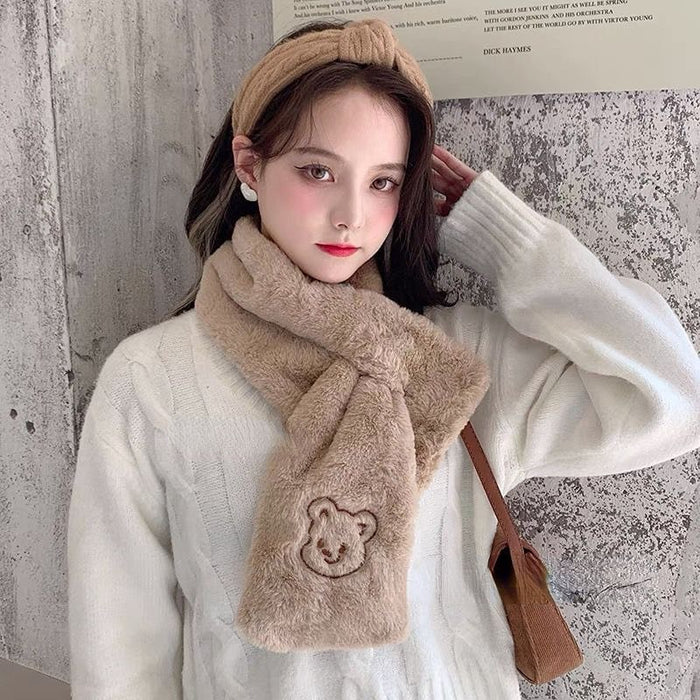 Wholesale Embroidered Cartoon Bear Plush Scarf JDC-SF-Liangm003