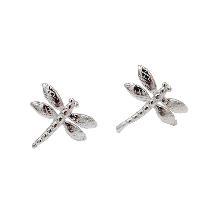 Wholesale Earrings Silver Cute Dragonfly Stud Earrings JDC-ES-Congz032