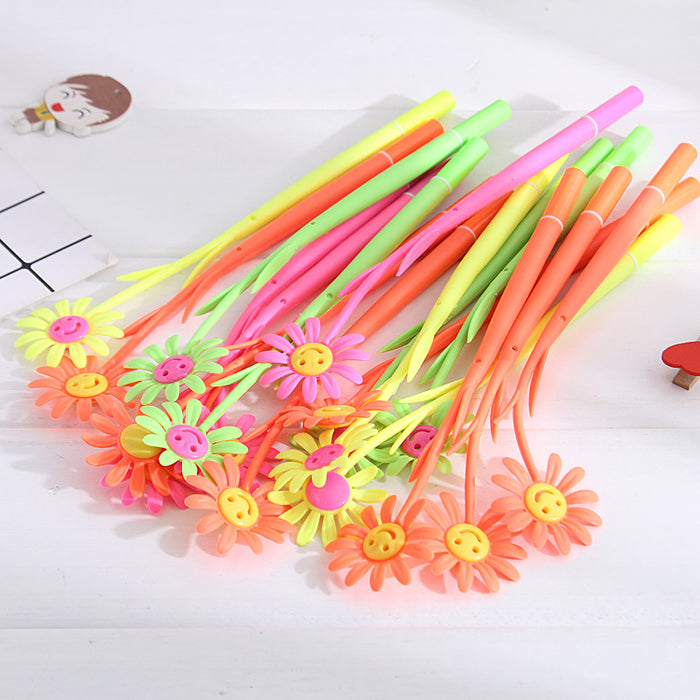 Wholesale Ballpoint Pen Plastic Creative Cute Cartoon Simulation Flower Gel Pen JDC-BP-CaiW005