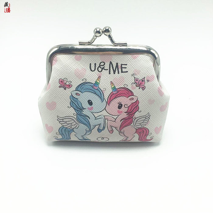 Wholesale Digital Printing Coin Purse Unicorn Printing Mouth Gold Bag Ladies Short Coin Purse MOQ≥3 JDC-HB-Canglv002