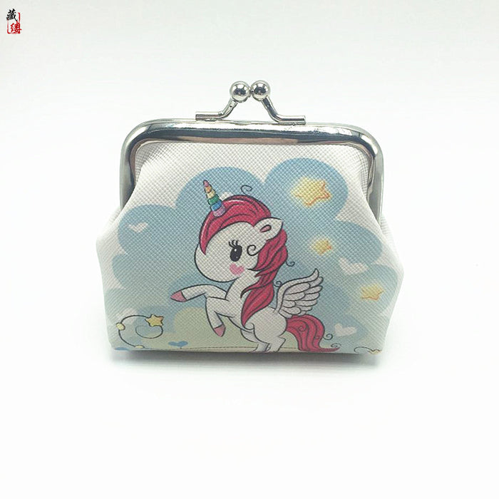 Wholesale Digital Printing Coin Purse Unicorn Printing Mouth Gold Bag Ladies Short Coin Purse MOQ≥3 JDC-HB-Canglv002