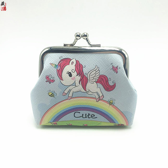 Wholesale Digital Printing Coin Purse Unicorn Printing Mouth Gold Bag Ladies Short Coin Purse MOQ≥3 JDC-HB-Canglv002