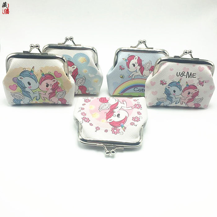 Wholesale Digital Printing Coin Purse Unicorn Printing Mouth Gold Bag Ladies Short Coin Purse MOQ≥3 JDC-HB-Canglv002