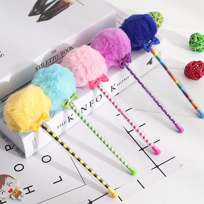 Wholesale Ballpoint Pen Plastic Creative Plush Fruit Gel Pens JDC-BP-CaiW003