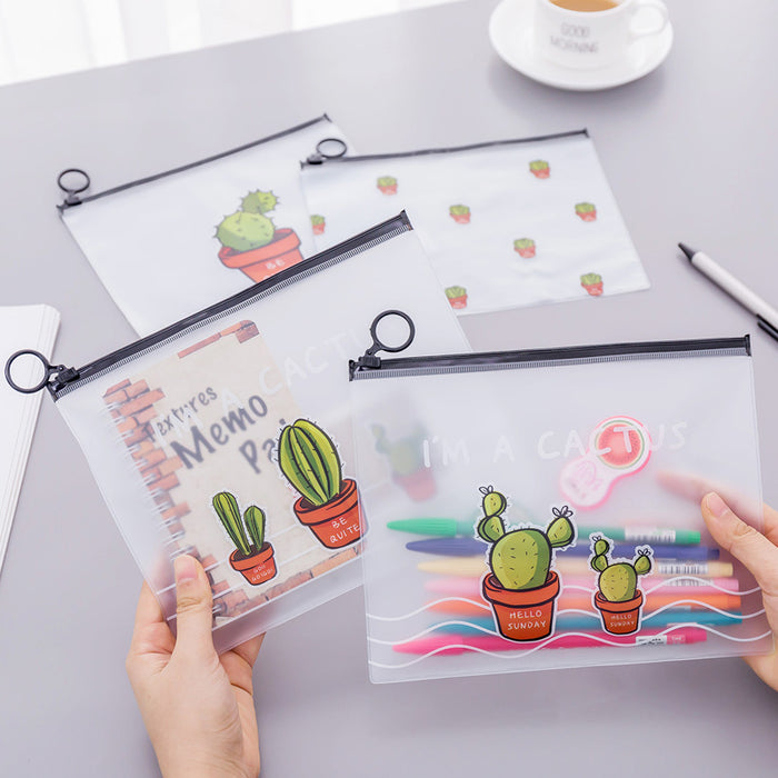 Wholesale PVC Transparent Cactus Ring Pencil Case JDC-PC-dichen001