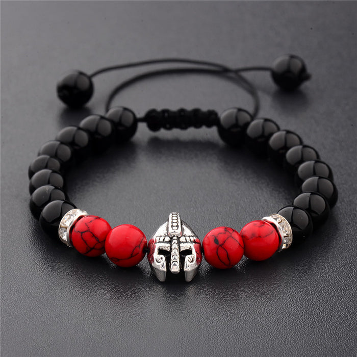 Wholesale Volcanic Stone Onyx Beaded Rope Stretch Bracelet JDC-BT-DuoW003