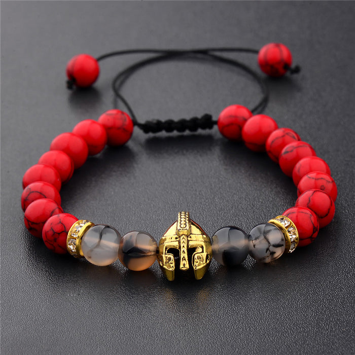 Wholesale Volcanic Stone Onyx Beaded Rope Stretch Bracelet JDC-BT-DuoW003