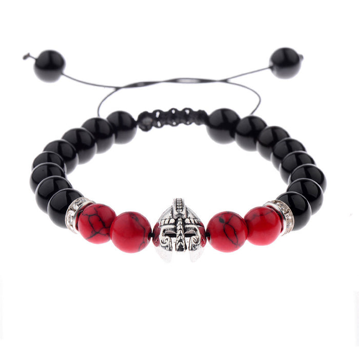 Wholesale Volcanic Stone Onyx Beaded Rope Stretch Bracelet JDC-BT-DuoW003