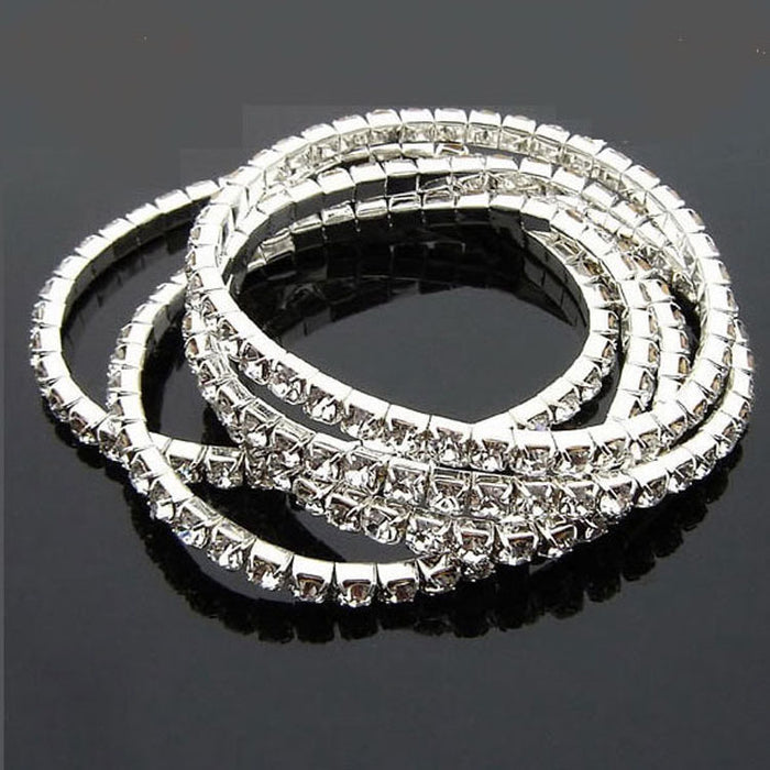 Jewelry WholesaleWholesale Full Diamond Single Row Elastic Bracelet Shiny JDC-BT-D111 Bracelet 晴雯 %variant_option1% %variant_option2% %variant_option3%  Factory Price JoyasDeChina Joyas De China