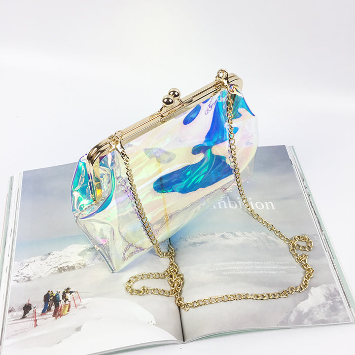 Wholesale PVC Jelly Transparent Laser Shoulder Bag MOQ≥3 JDC-SD-Wanhong003