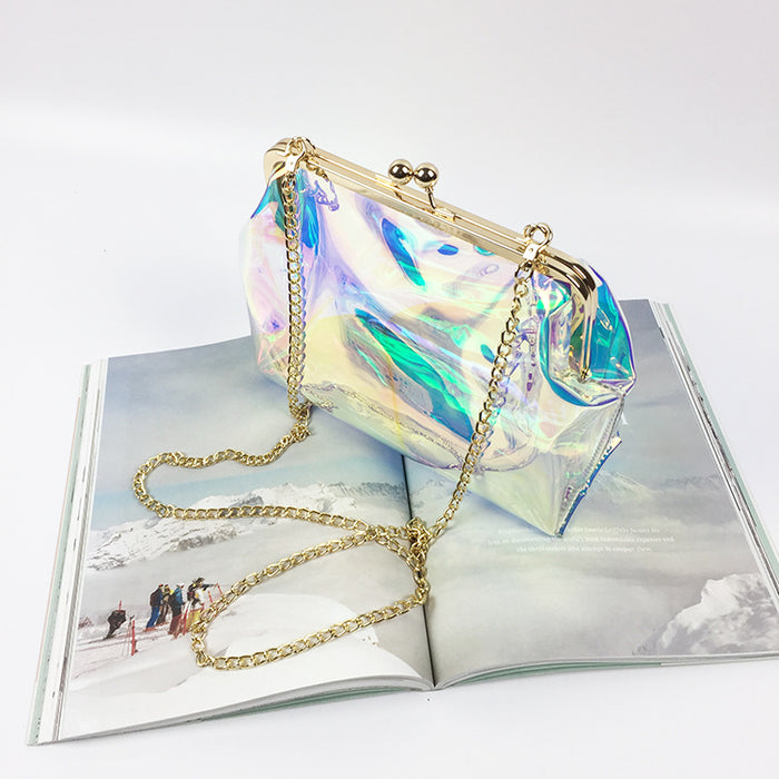 Wholesale PVC Jelly Transparent Laser Shoulder Bag MOQ≥3 JDC-SD-Wanhong003