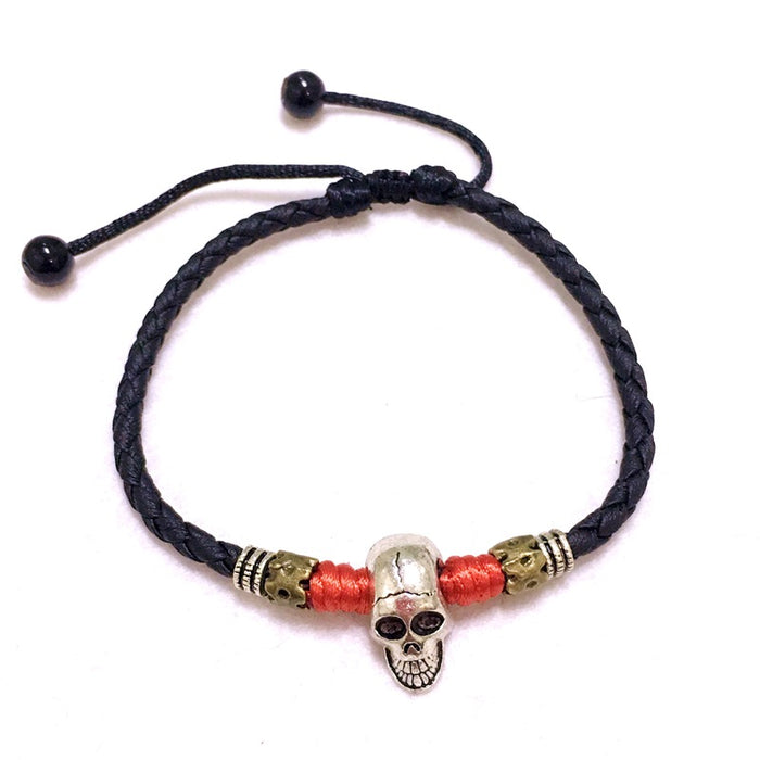 Wholesale red rope skull anklet handmade alloy JDC-AS-PSW002