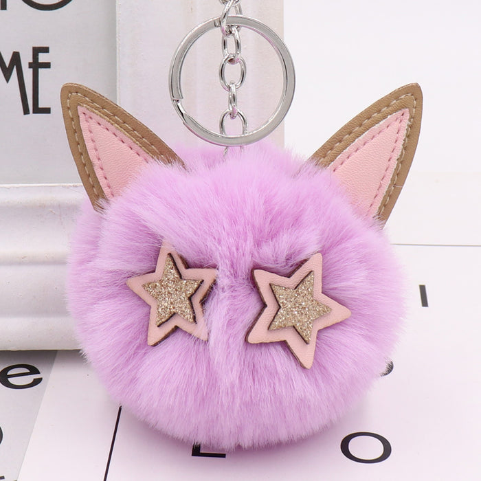 Wholesale keychain hair ball alloy cute kitten doll bag pendant JDC-KC-BMan003