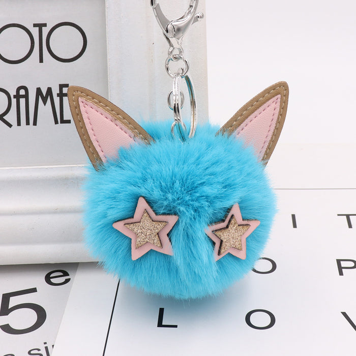 Wholesale keychain hair ball alloy cute kitten doll bag pendant JDC-KC-BMan003