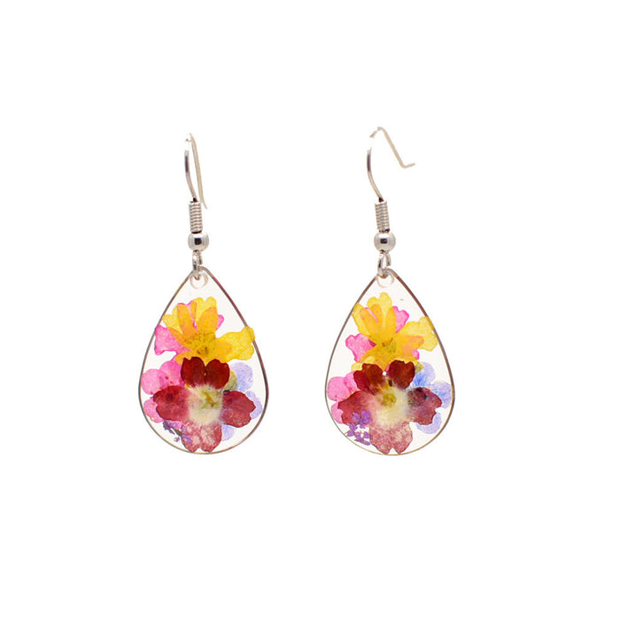 Wholesale Handmade Epoxy Dried Flower Preserved Flower Earrings JDC-ES-naiseng001