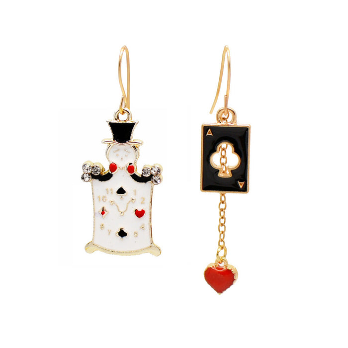 Wholesale creative cute playing cards villain earrings JDC-ES-naiseng002