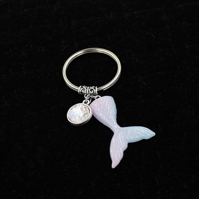 Wholesale Ocean Gradient Fishtail Alloy Keychain MOQ≥2 JDC-KC-MB001