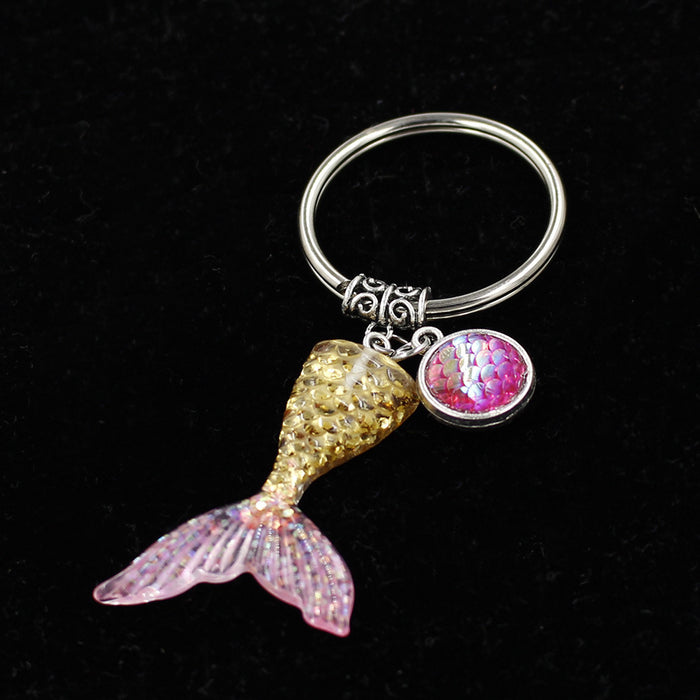 Wholesale Ocean Gradient Fishtail Alloy Keychain MOQ≥2 JDC-KC-MB001