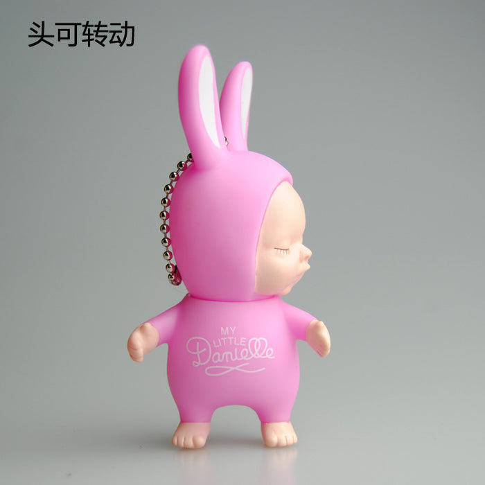 Wholesale Keychains For Backpacks Simulation Sleeping Doll Vinyl Keychain MOQ≥2 JDC-KC-JYF011