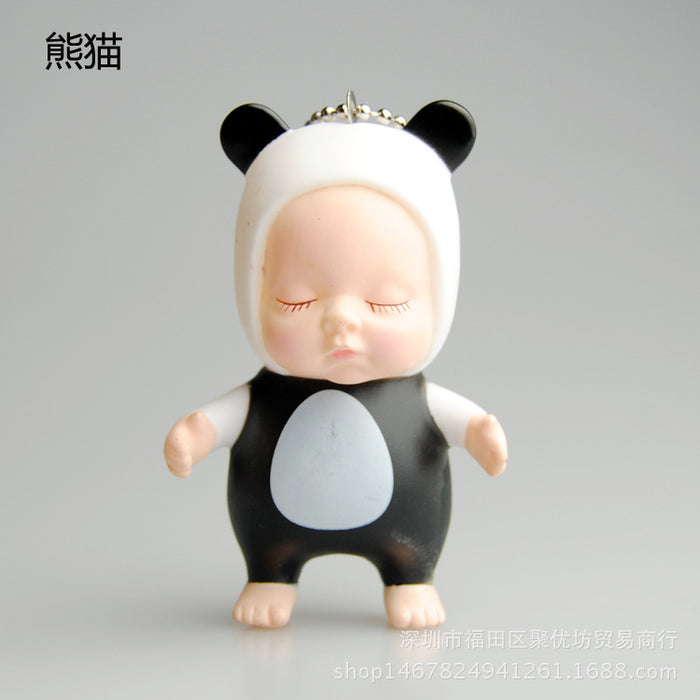 Wholesale Keychains For Backpacks Simulation Sleeping Doll Vinyl Keychain MOQ≥2 JDC-KC-JYF011